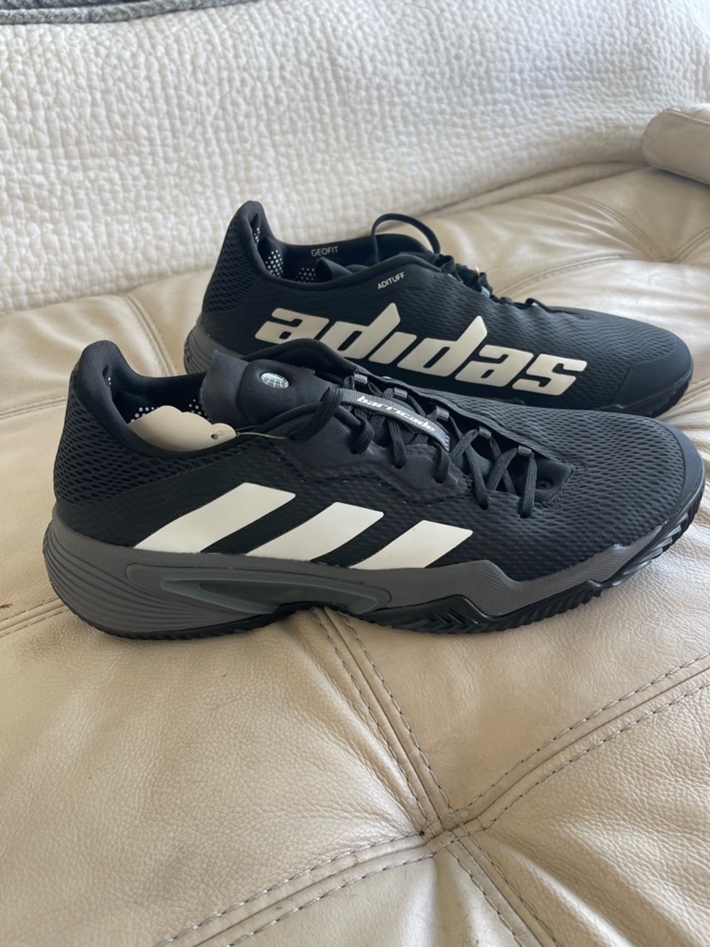 adidas Barricade Clay Black and White Men's Athletic Sneakers-NWT